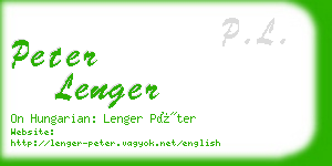 peter lenger business card